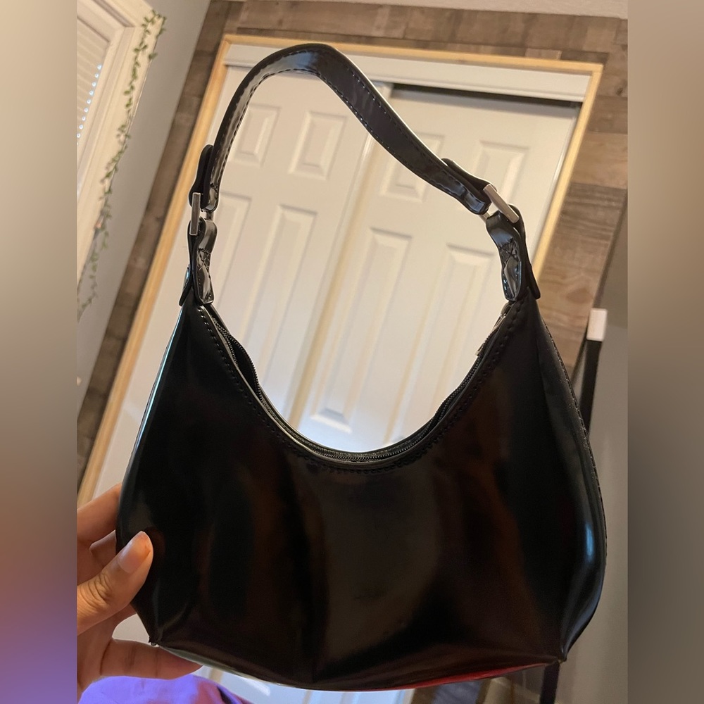 Plain black shoulder bag